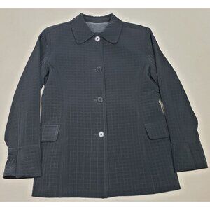 Braeton Women's Black Quilted Light Jacket Button Up Coat Sz S EXCELLENT!!!